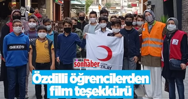 Özdilli öğrencilerden film teşekkürü