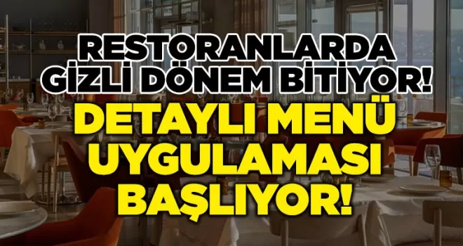 Restoranlarda Gizli Dönem Bitiyor!