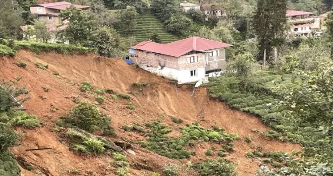 Rize’de şiddetli yağışın ardından hasar tespiti sürdü