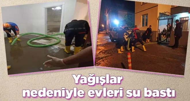 Rize’de yağışlar nedeniyle evleri su bastı