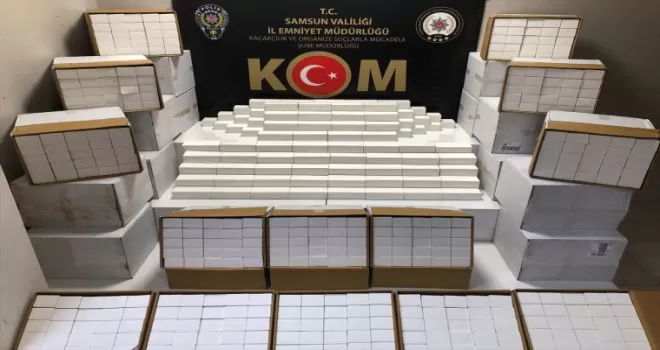 Samsun’da 300 bin filtreli sigara kağıdı ele geçirildi