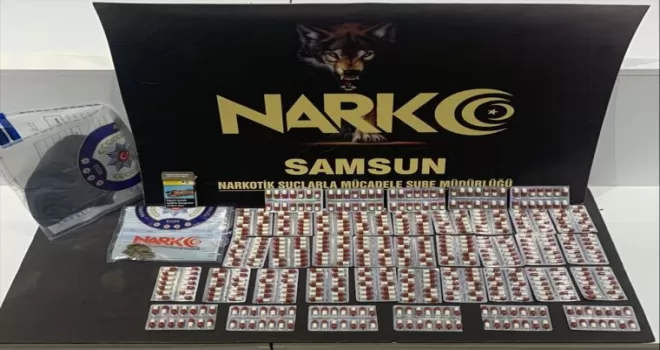 Samsun'da 593 sentetik hapla yakalanan zanlı tutuklandı