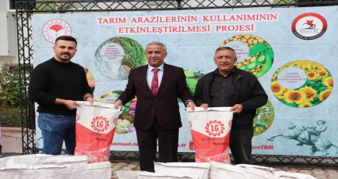 Samsun’da çiftçilere kanola tohumu dağıtıldı