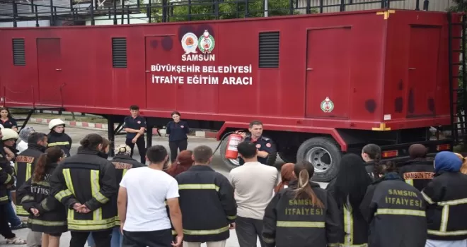 Samsun’da itfaiyeden AFAD gönüllülerine eğitim