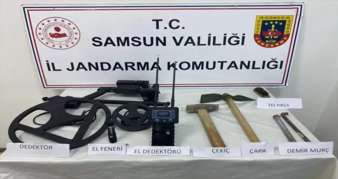 Samsun’da kaçak kazı yapan 4 şüpheli gözaltına alındı