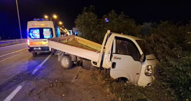 Samsun’da otomobilin çarptığı kamyonetteki kadın yaralandı