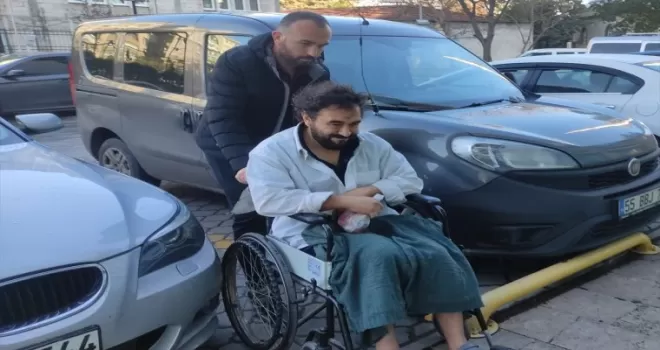 Samsun'da polisi bıçakla yaralayan saldırgan adliyede