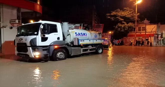 Samsun’da yağışlar nedeniyle Terme Çayı taştı