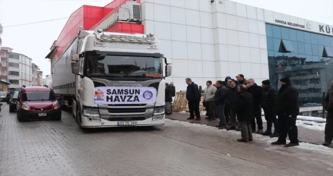 Samsun'un ilçelerinden deprem bölgesine yardım
