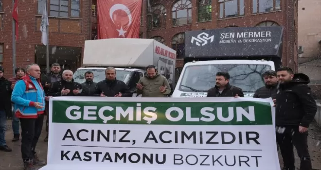 Sel felaketini yaşayan Bozkurt'tan depremzedelere yardım