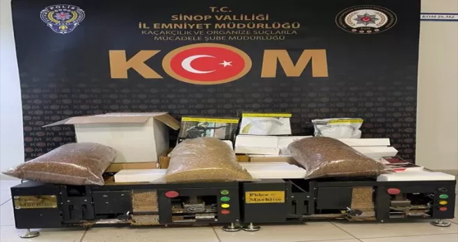 Sinop'ta 53 bin 400 bandrolsüz makaron ele geçirildi