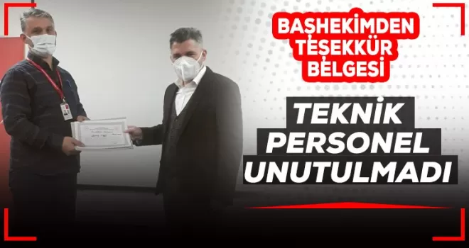 Teknik personel unutulmadı