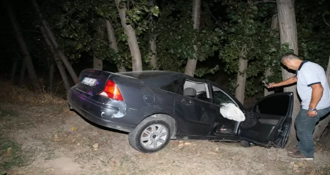 Tokat'ta ağaçlara çarpan otomobilin sürücüsü yaralandı