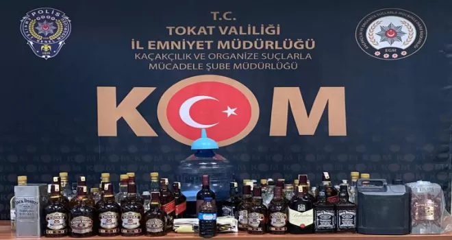 Tokat’ta sahte içki operasyonu düzenlendi