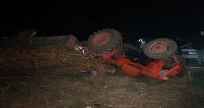 Tokat'ta üzerine kaza yapan traktörün devrildiği yaya öldü