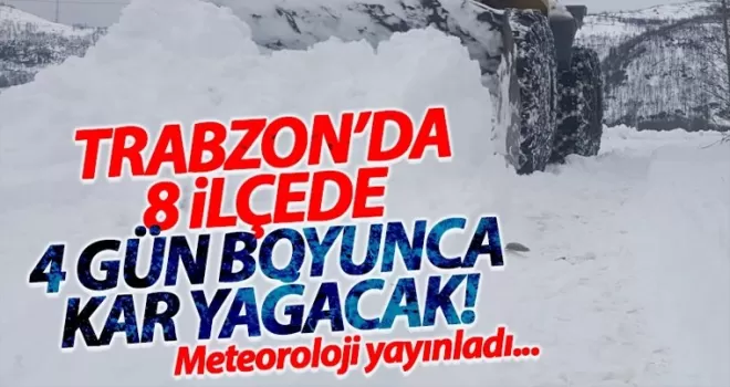 Trabzon’da 8 ilçede kar yağışı bekleniyor… 