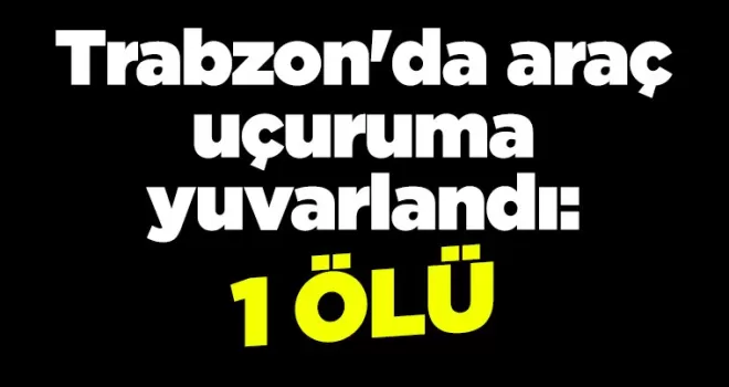 Trabzon’da araç uçuruma yuvarlandı: 1 ölü