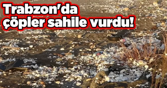 Trabzon’da çöpler sahile vurdu!