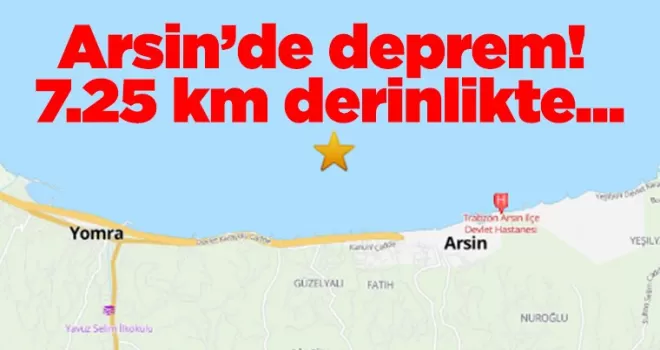 Trabzon’da deprem! 7.25 km derinlikte...