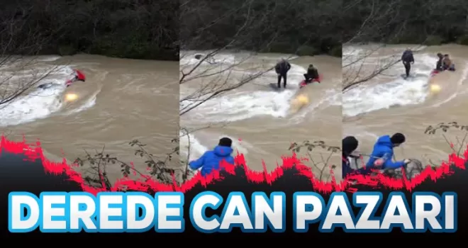 Trabzon'da derede can pazarı