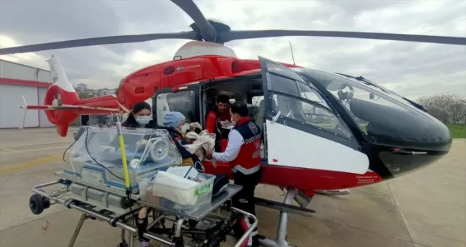 Trabzon'da geçen yıl ambulans helikopterle 298 hasta nakledildi