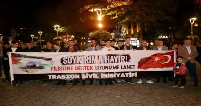 Trabzon’da, İsrail’in Gazze’ye saldırıları protesto edildi