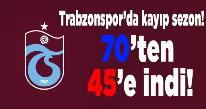 Trabzonspor’da kayıp sezon! 70’ten 45’e indi!