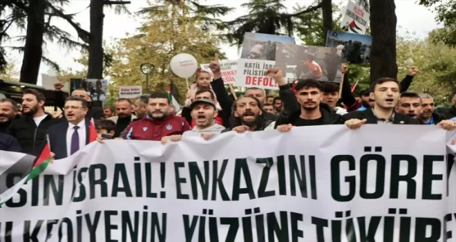 Trabzonspor taraftar derneklerinden Filistin’e destek yürüyüşü