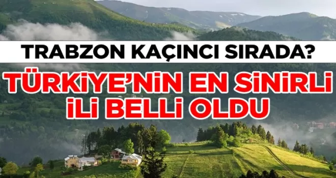 Türkiye’nin en sinirli illeri belli oldu: Trabzon kaçıncı sırada