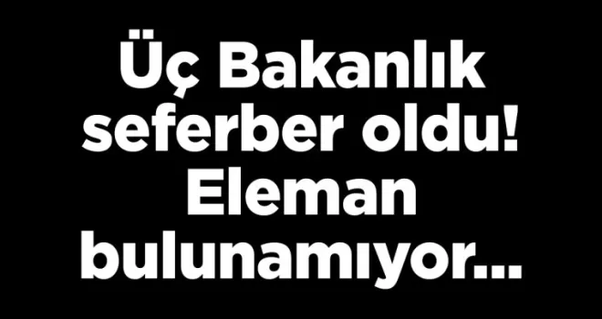 Üç Bakanlık seferber oldu! Eleman bulunamıyor...