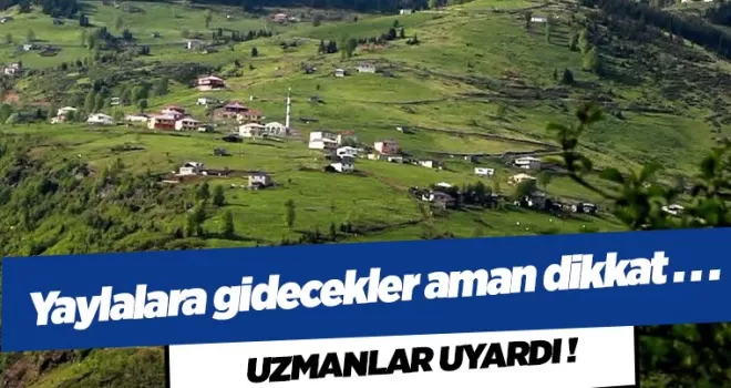Uzmanlar uyardı! Yaylalara gidecekler aman dikkat...