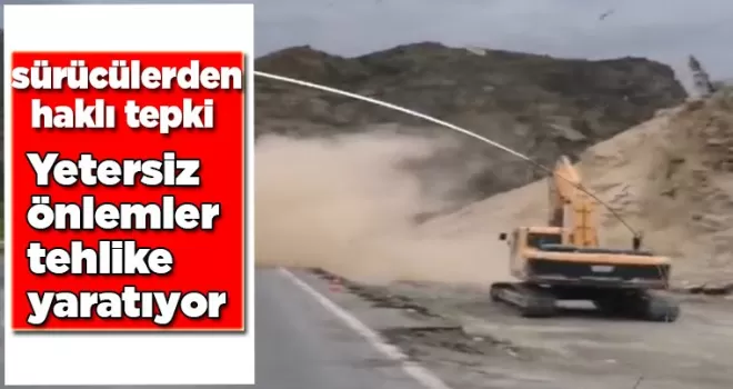 Uzundere yolunda tehlikeli anlar