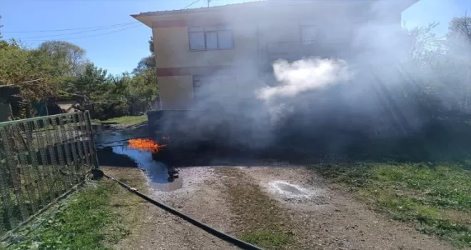Yeniçağa’da yağ tankında çıkan yangın söndürüldü