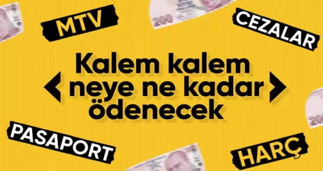 Yeniden derleme oranı ile yeni vergi, harç ve ceza tutarları