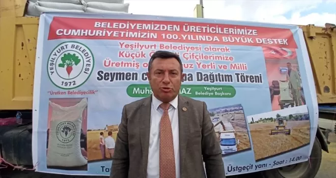Yeşilyurt Belediyesinden çiftçilere 20 ton arpa tohumu desteği