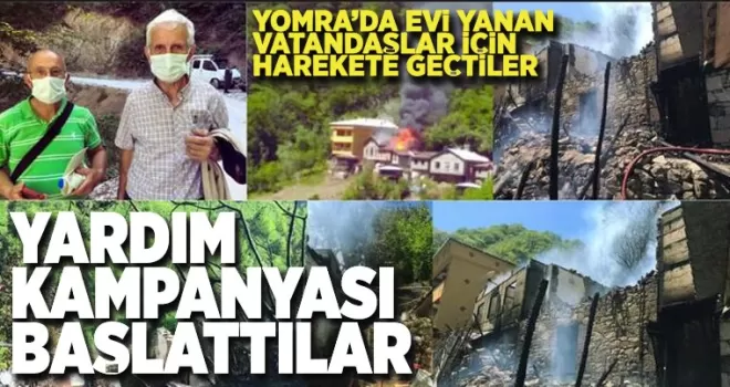 Yomra'da evi yanan vatandaşlar için harekete geçtiler!
