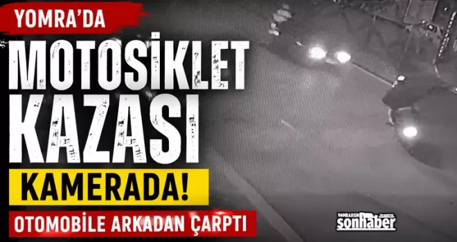Yomra’da Motosiklet Kazası Kamerada: Otomobile Arkadan Çarptı