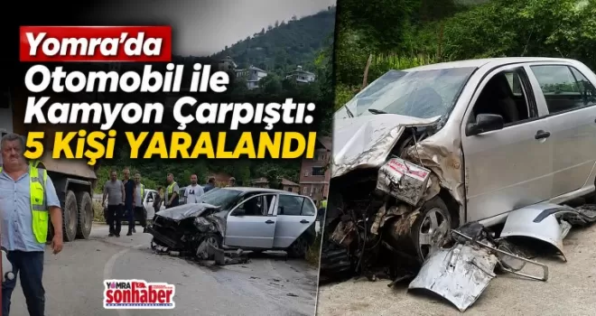 Yomra’da Otomobil ile Kamyon Çarpıştı