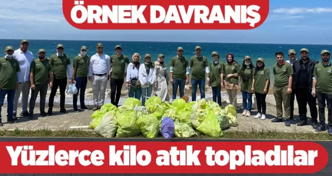 Yüzlerce kilo atık topladılar