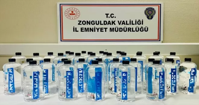 Zonguldak'ta 37 şişe etil alkol ele geçirildi