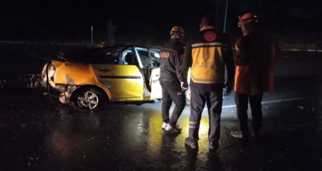Zonguldak’ta takla atan taksideki 1 kişi öldü, 2 kişi yaralandı