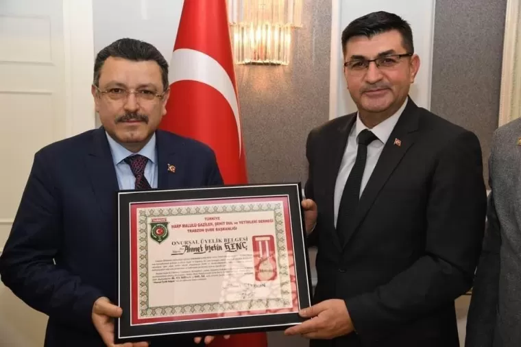 Gazilerden Onursal Üyelik Belgesi