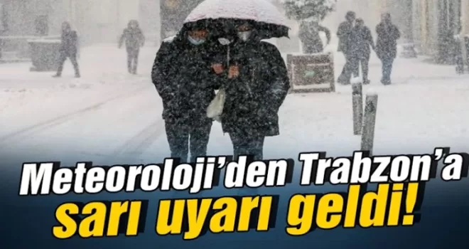Meteorolojiden Trabzon’a sarı uyarı geldi